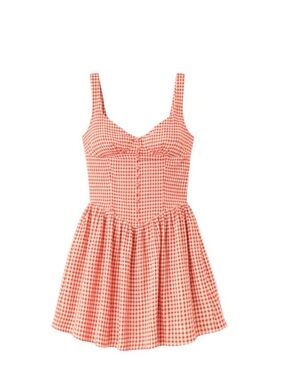 Reformation Wynn Red and White Gingham Dress